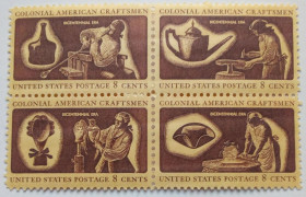 Північна Америка Северная Америка ^/--/^ США 1972 Ремесленники, квартблок, MNH ^_^^^ 1972 — Ремісники, квартблок, MNH - фото фото фото