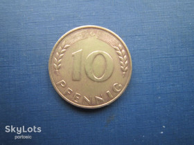 НДР, ФРН ГДР, ФРГ ^/--/^ Монета 10 пфеннигов Германия ФРГ 1969 G ^_^^^ Монета 10 пфенігів Німеччина ФРН 1969 G - фото фото фото