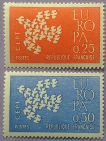Франція Франция ^/--/^ Франция 1961 Европа CEPT Mi 1363-1364 MNH ^_^^^ Франція 1961 Європа CEPT Mi 1363-1364 MNH - фото фото фото