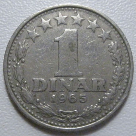 Югославія Югославия ^/--/^ Югославія 1 динар 1965 року 41883 ^_^^^ Югославия 1 динар 1965 года 41883 - фото фото фото