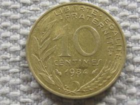Франція Франция ^/--/^ Франция 10 сантимов 1984 года #3709 ^_^^^ Франція 10 сантимів 1984 року #3709 - фото фото фото