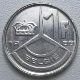 Бельгія Бельгия ^/--/^ Бельгія 1 франк 1989 року Belgie 42745 ^_^^^ Бельгия 1 франк 1989 года Belgie 42745 - фото фото фото