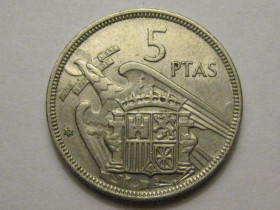 Іспанія Испания ^/--/^ Испания 5 песет 1957  (1975) года 38420 ^_^^^ Іспанія 5 песет 1957 (1975) року 38420 - фото фото фото