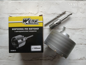 Бури Буры ^/--/^ Коронка для бетону Werk SDS-plus 100 мм 3538612 ^_^^^ Коронка по бетону WERK SDS-Plus 100 мм (WE /--/ 104100) - фото фото фото