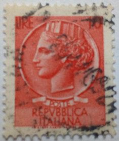 Італія, Ватикан Италия, Ватикан ^/--/^ Италия 1953 Стандарт, 10 /--/ L, гашеная ^_^^^ Італія 1953 Стандарт, 10 /--/ L, гашена - фото фото фото