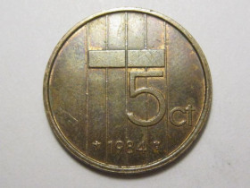 Нідерланди Нидерланды ^/--/^ Нидерланды 5 центов 1984 года 3 /--/ П /--/ 231 ^_^^^ Нідерланди 5 центів 1984 року 3 /--/ П /--/ 231 - фото фото фото