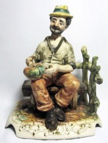Статуетки, Скульптури, Фігурки, Фарфор Статуэтки, Скульптуры, Фигурки, Фарфор ^/--/^ Статуэтка Фарфор Бисквит Старик тыква ^_^^^ Статуетка Фарфор Бісквіт Старий гарбуз - фото фото фото