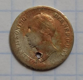 Нідерланди Нидерланды ^/--/^ Нидерланды 10 центов, 1849 г .  Точка после даты ^_^^^ Нідерланди 10 центів, 1849 - фото фото фото