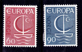 Скандинавія Скандинавия ^/--/^ Норвегия  1966 г MNH -  EUROPA CEPT - ^_^^^ Норвегія 1966 MNH - EUROPA CEPT - фото фото фото
