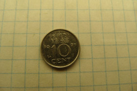 Нідерланди Нидерланды ^/--/^ Нидерланды 10 центов, 1975 г. ^_^^^ Нідерланди 10 центів, 1975 - фото фото фото