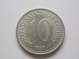 Югославія Югославия ^/--/^ Югославия 10 динаров 1987 года 24894 ^_^^^ Югославія 10 динарів 1987 року 24894 - фото фото фото