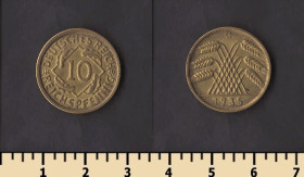 Сучасні c  року Современные c  года ^/--/^ Германия 10 пфеннигов 1935 ^_^^^ Німеччина 10 пфенігів 1935 - фото фото фото