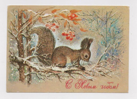 СРСР СССР ^/--/^ С НОВЫМ ГОДОМ = ДМПК 1980 - 1981 г. = МАНИЛОВА = чистая ^_^^^ З Новим роком = ДМПК 1980 - 1981 р = МАНИЛОВА = чиста - фото фото фото