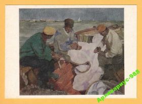 СРСР СССР ^/--/^ 1974 РЫБАЛКА Море РЫБОЛОВ Флот РЫБА Худ. КАЛНЫНЬ ^_^^^ 1974 Рибалка Море рибалок Флот Риба Худ Калні - фото фото фото
