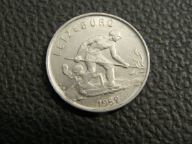 Люксембург Люксембург ^/--/^ 1 франк Люксембург 1952 г ^_^^^ 1 франк Люксембург 1952 - фото фото фото