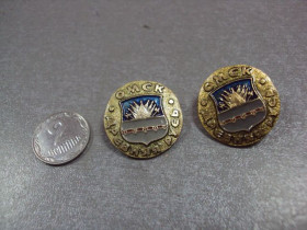 Геральдика Геральдика ^/--/^ знак герб древняя русь омск лот 2 шт №3216 ^_^^^ герб древня русь омск лот 2 шт No /--/ 3216 - фото фото фото