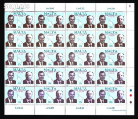 Мальта Мальта ^/--/^ Мальта 1989 г   MNH -  личности - часть листа - Буш и Горбачев ^_^^^ Мальта 1989 р. MNH - особистості - частина аркуша - Буш і Горбачов - фото фото фото