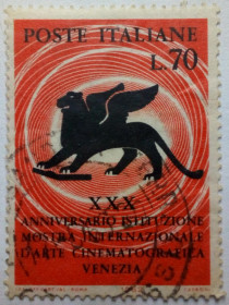 Італія, Ватикан Италия, Ватикан ^/--/^ Италия 1962 Международный кинофестиваль, 70 /--/ L, гашеная ^_^^^ Італія 1962 Міжнародний кінофестиваль, 70 /--/ L, гашена - фото фото фото