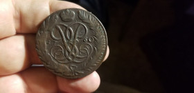 - (Катерина II) - (Екатерина II) ^/--/^ 5 КОПЕЕК 1760 - фото фото фото