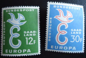 НДР, ФРН ГДР, ФРГ ^/--/^ Германия Саар 1957 - 1959. № 61-62 ^_^^^ Німеччина Саар 1957 — 1959. No 61-62 - фото фото фото