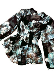 Блузки, сорочки Блузки, рубашки ^/--/^ XL- 4 /--/ XL Блузка Lauri, нарядная черная туника, принт цветы, большой размер, Турция ^_^^^ XL-4 /--/ XL Блузка Lauri, ошатна чорна туніка, принт квіти, великий розмір, Туреччина - фото фото фото