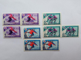 СРСР - СССР - ^/--/^ СССР 1962 г. ЗИМНЯЯ СПАРТАКИАДА НАРОДОВ СССР. Серия, части листа, чистые ^_^^^ СРСР 1962 р. Зимова Спартакіада народів СРСР. Серія, частини листа, чисті - фото фото фото