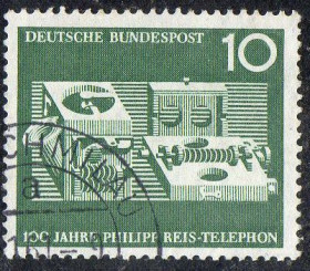 Інші країни Другие страны ^/--/^ ФРН 1961 - 100 років телефону Філіпа Рейса  (Гб) ^_^^^ ФРГ 1961 - 100 лет телефону Филипа Рейса (Гб) - фото фото фото