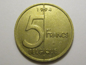 Бельгія Бельгия ^/--/^ Бельгия 5 франков 1994 года BELGIQUE 3 /--/ П /--/ 760 ^_^^^ Бельгія 5 франків 1994 BELGIQUE 3 /--/ П /--/ 760 - фото фото фото