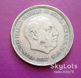 Іспанія Испания ^/--/^ Испания 1957   (58) 50 песет КМ-788 гурт GL ^_^^^ Іспанія 1957 (58) 50 песет КМ-788 гурт GL - фото фото фото