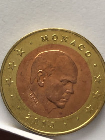 Монако Монако ^/--/^ 2 євро – 2005 рік.  Монако – Принц Альберт. Пробний екземпляр – Обмежений тираж! - У 2005 р. ^_^^^ 2 евро - 2005 год. Монако - Принц Альберт. Пробной экземпляр – Ограниченный тираж! - в 2005 г. - фото фото фото