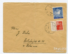 Листи, фото Письма, фото ^/--/^ Конверт Рівненська обл. 1939 р. Марки 2 держав. ^_^^^ Конверт Ровенская обл. 1939 г. Марки 2 государств. - фото фото фото
