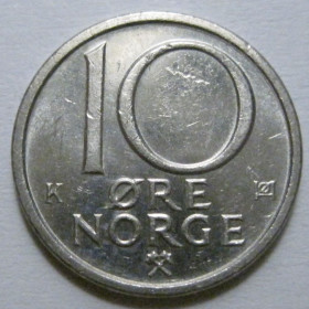 Норвегія Норвегия ^/--/^ Норвегія 10 ере 1986 року 41529 ^_^^^ Норвегия 10 эре 1986 года 41529 - фото фото фото