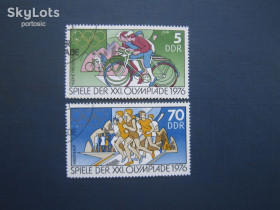 Спорт Спорт ^/--/^ 2 марки Німеччина НДР 1976 спорт олімпіада біг велоспорт гаш ^_^^^ 2 марки Германия ГДР 1976 спорт олимпиада бег велоспорт гаш - фото фото фото