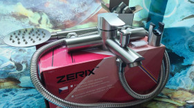 Крани, змішувачі Краны, смесители ^/--/^ Змiшувач для ванни Zerix DAX-142 з нерж. сталі SUS /--/ 304 ^_^^^ Змешитель для ванны Zerix DAX-142 с нерж. стали SUS /--/ 304 - фото фото фото