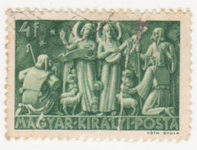 Угорщина Венгрия ^/--/^ Венгрия 1943 г. №  768 гашеная ^_^^^ Угорщина 1943 р. No 768 гашена - фото фото фото