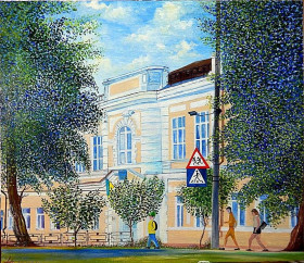 Картини, Гравюри, Живопис та Графіка Картины, Гравюры, Живопись и Графика ^/--/^ Картина &amp;quot; Школа № 10 Города Вознесенска&amp;quot; холст масло 60*70 см ^_^^^ Картина &amp;quot; Школа No 10 Міста Вознесенська &amp;quot; полотно масло 60*70 см - фото фото фото