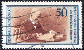 Інші країни Другие страны ^/--/^ ФРН 1982 - 100-річчя відкриття Робертом Кохом збудника туберкульозу  (Гб) ^_^^^ ФРГ 1982 - 100-летие открытия Робертом Кохом возбудителя туберкулеза (Гб) - фото фото фото