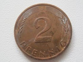 Сучасні c  року Современные c  года ^/--/^ Германия 2 пфеннига 1995 года D 28728 ^_^^^ Німеччина 2 пфеніга 1995 D 28728 - фото фото фото