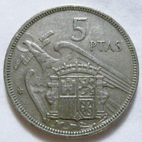 Іспанія Испания ^/--/^ Іспанія 5 песет 1957  (1972) року #6 /--/ П /--/ 1874 ^_^^^ Испания 5 песет 1957 (1972) года #6 /--/ П /--/ 1874 - фото фото фото
