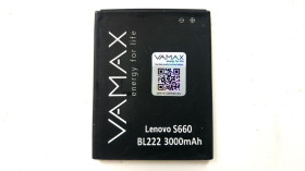 Акумулятори Аккумуляторы ^/--/^ Аккумулятор Vamax Lenovo S /--/ 660   (BL /--/ 222) li-Ion   (3000 /--/ mAh) для Lenovo S /--/ 660, S /--/ 930 Вживане ^_^^^ акумулятор Vamax Lenovo S /--/ 660 (BL /--/ 222) li-Ion (3000 /--/ mAh) для Lenovo S /--/ 660, S /--/ 930 - фото фото фото
