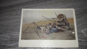СРСР СССР ^/--/^ Открытка  СССР С.В. Иванов Вдороге Смерть переселенца 1955 ^_^^^ Листівка СРСР С.В. Іванов Вдорозі Смерть переселенця 1955 - фото фото фото