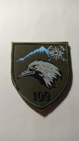Інше Другое ^/--/^ Шеврон. Україна. Армія. 109 ОГШБ. 10 ОГШБр. Окрема гірсько-штурмова бригада. Гірські стрілки. viol ^_^^^ Шеврон. Украина. Армия. 109 ОГШБ. 10 ОГШБр. Отдельная горно-штурмовая бригада. Горные стрелки. viol - фото фото фото