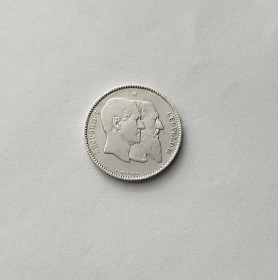 Бельгія Бельгия ^/--/^ 1 ФРАНК БЕЛЬГИЯ 1880 &amp;quot;ЮБИЛЕЙНЫЙ&amp;quot; серебро  РЕДКИЙ!!! ^_^^^ 1880 &amp;quot; Ювілейний &amp;quot;quot; срібло Рідкий!!! - фото фото фото