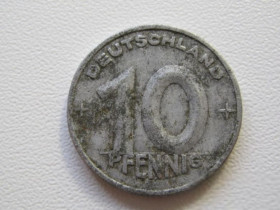 НДР, ФРН ГДР, ФРГ ^/--/^ Германия - ГДР 10 пфеннигов 1949 года 32876 ^_^^^ Німеччина - НДР 10 пфенігів 1949 року 32876 - фото фото фото