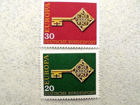 НДР, ФРН ГДР, ФРГ ^/--/^ Серія поштових марок Німеччина ФРН &amp;quot; Європа СЕРТ &amp;quot; 1968 рік ** ^_^^^ Серия почтовых марок Германия ФРГ &amp;quot; Европа Серт &amp;quot; 1968 год ** - фото фото фото