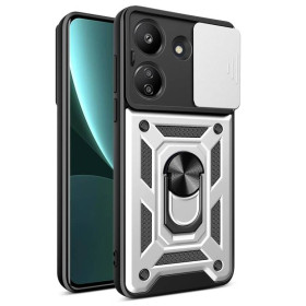 Чохли, бампера Чехлы, бампера ^/--/^ Чохол Fiji Camera Defence для Xiaomi Redmi 13 /--/ C бампер із захистом камери та підставкою Silver ^_^^^ Чехол Fiji Camera Defence для Xiaomi Redmi 13 /--/ C бампер с защитой камеры и подставкой Silver - фото фото фото