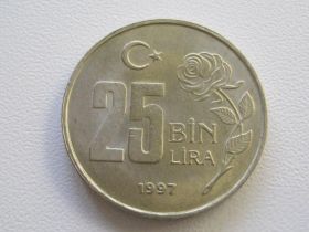 Туреччина Турция ^/--/^ Турция 25000 лир 1997 года #15525 ^_^^^ Туреччина 25000 лір 1997 року #15525 - фото фото фото