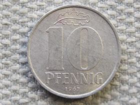 НДР, ФРН ГДР, ФРГ ^/--/^ Германия ГДР 10 пфеннигов 1967 года #5863 ^_^^^ Німеччина НДР 10 пфенігів 1967 року #5863 - фото фото фото