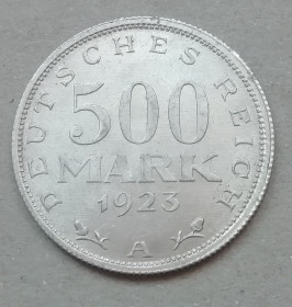 Інше Другое ^/--/^ Германия 500 марок 1923   Монетный двор А  (Берлин)  СТАН ^_^^^ Німеччина 500 марок 1923 Монетний двір А (Берлін) - фото фото фото