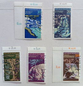 НДР, ФРН ГДР, ФРГ ^/--/^ ГДР 1977 Памятники природы, гашеные (I) ^_^^^ НДР 1977 Пам'ятки природи, гашені (I) - фото фото фото